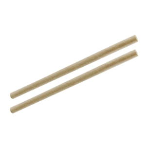 Lot de 2 boites de 50 pailles en papier rigide brun 15 cm Fackelmann Nature