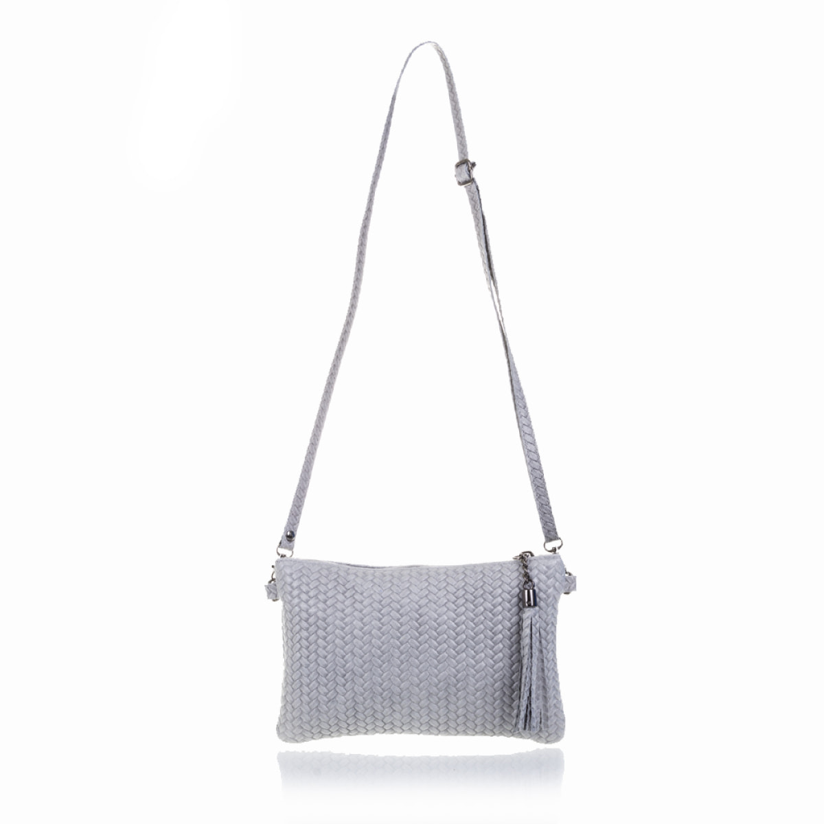 Oleggio Bolso bandolera Mujer.Piel auténtica Gamuza Grabado Espiga