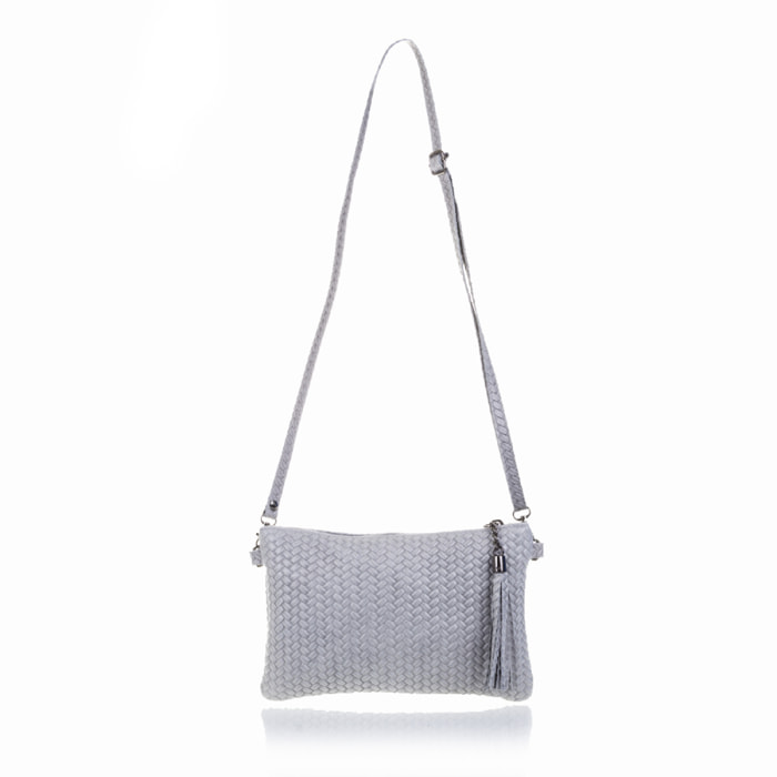 Oleggio Bolso bandolera Mujer.Piel auténtica Gamuza Grabado Espiga