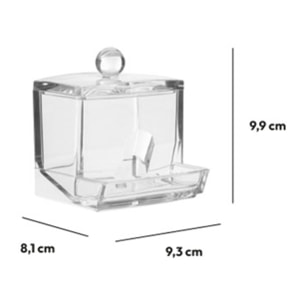 Distributeur à cotons-tiges Transparent Selena