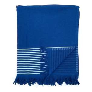 Fouta doublée éponge Paski Navy 140x180 300g/m²