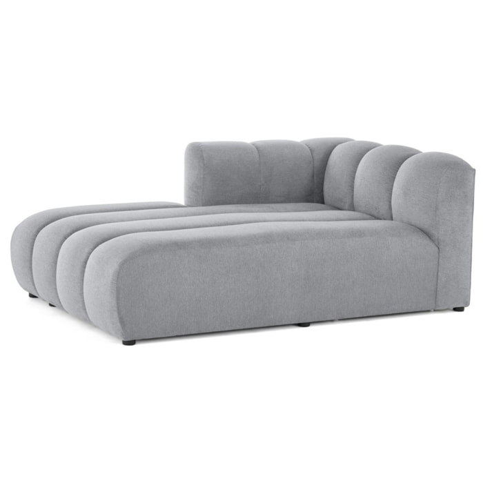 Debbie - module d'assise méridienne gauche en tissu texturé - Gris