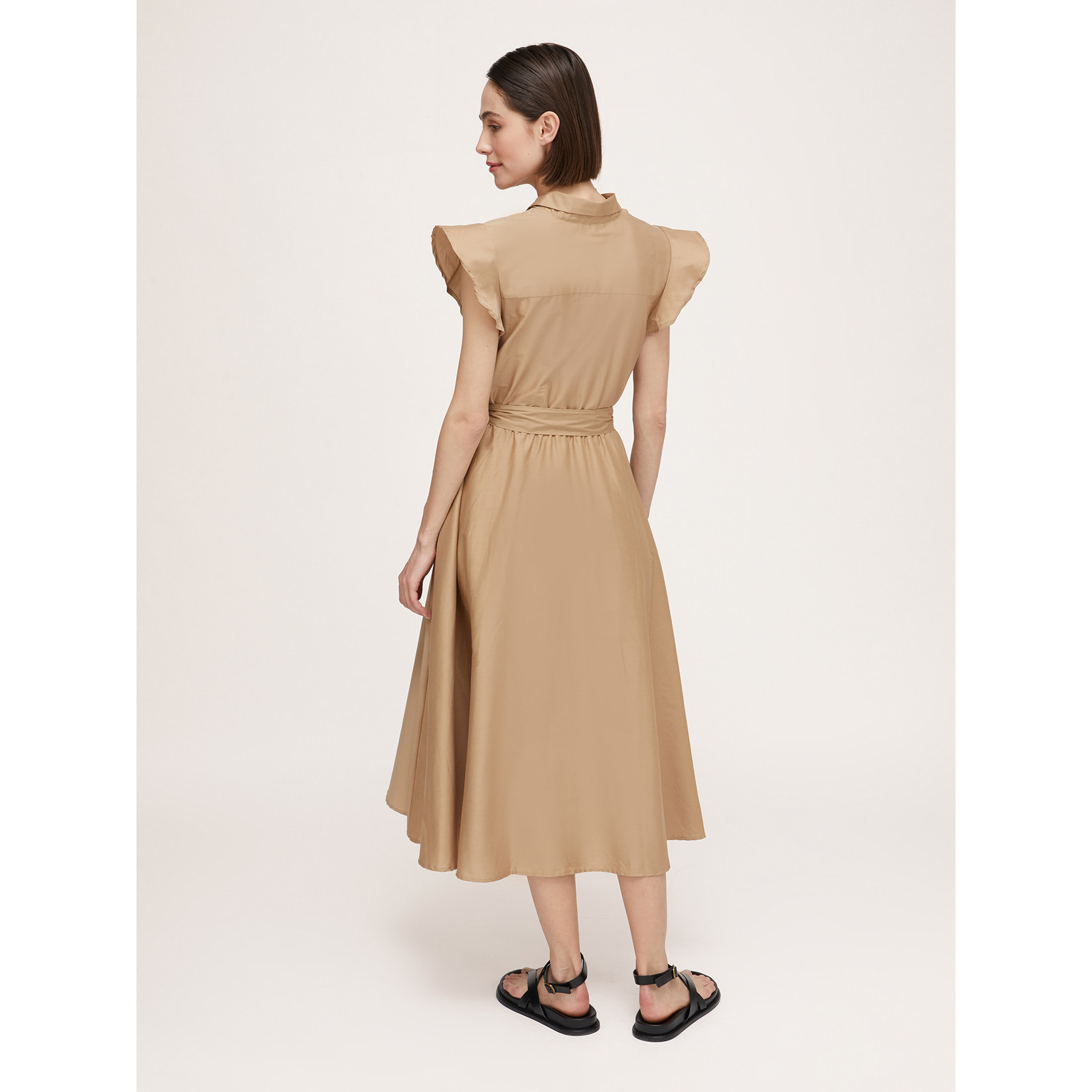 Motivi - Vestido camisero de popelina - Beige