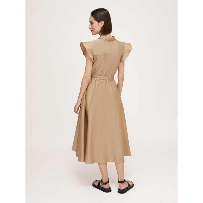 Motivi - Vestido camisero de popelina - Beige