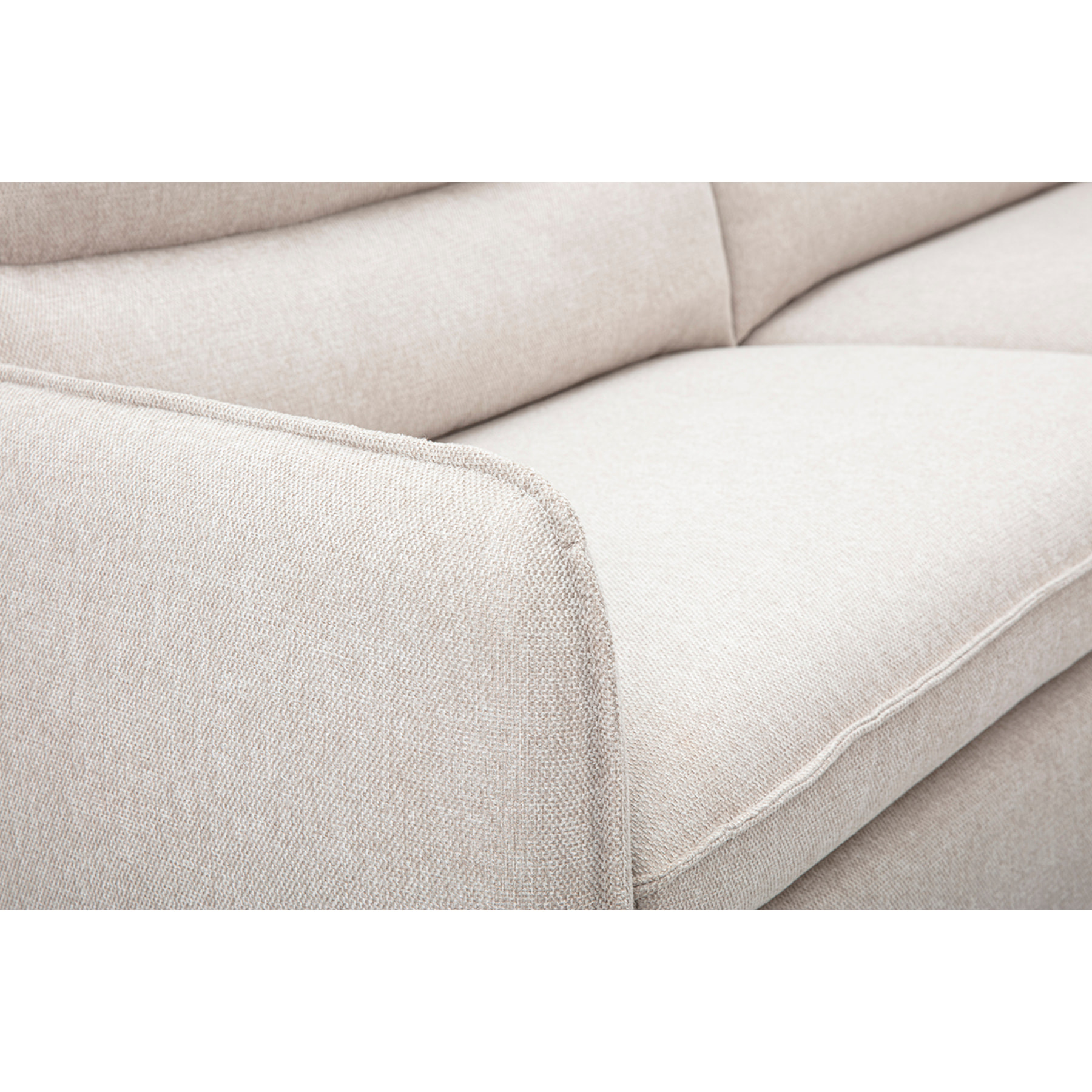 Canapé 3 places en tissu effet velours texturé beige RENZO