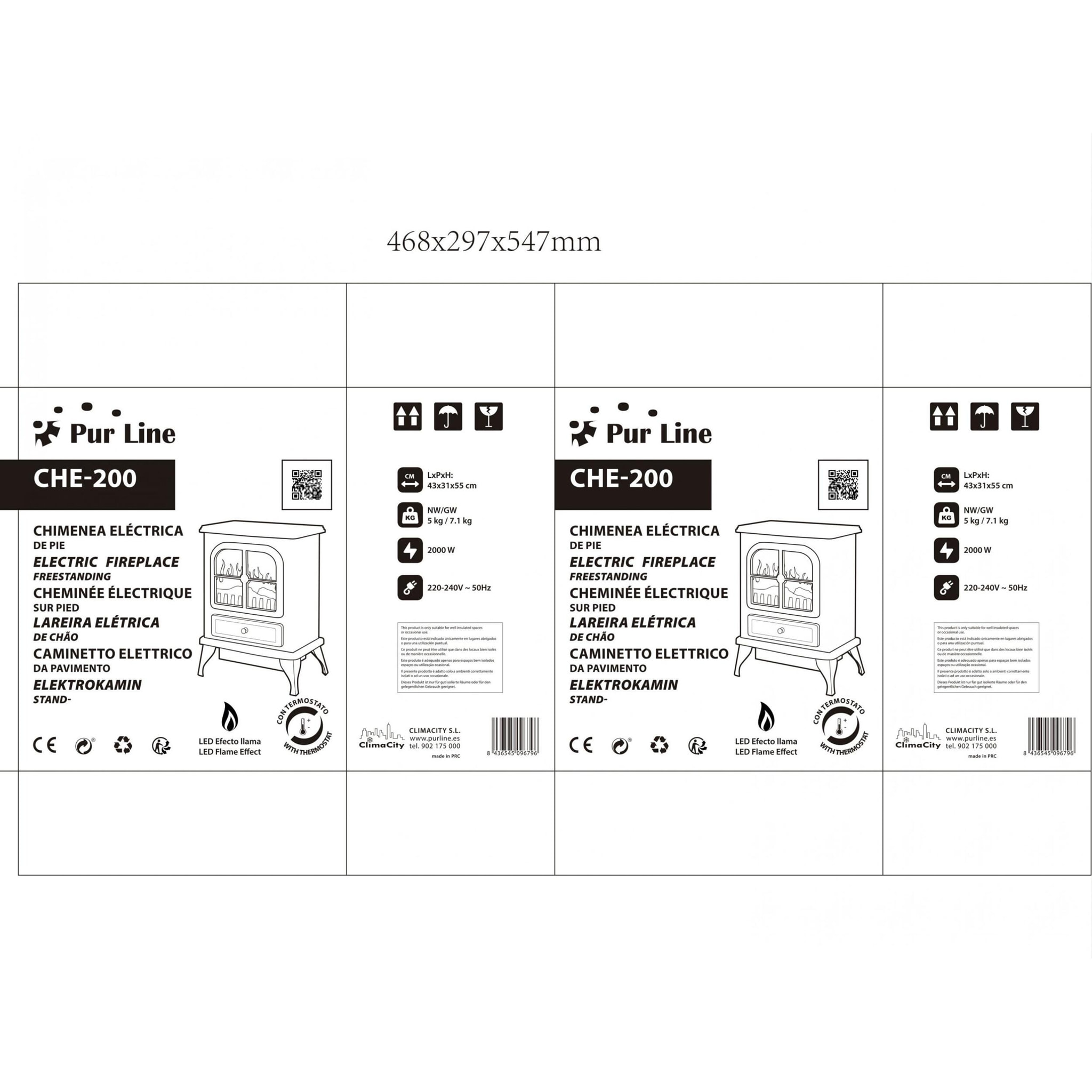Cheminée électrique au sol 2000W style rétro en acier laqué blanc