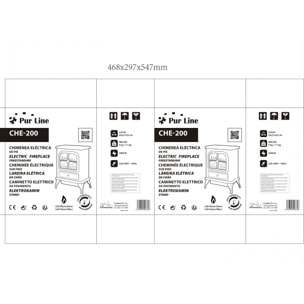 Cheminée électrique au sol 2000W style rétro en acier laqué blanc