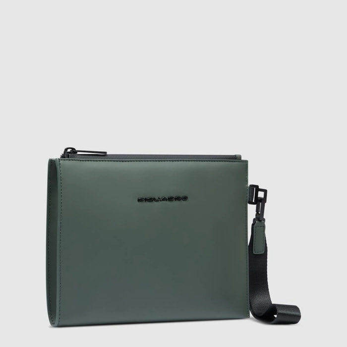 Piquadro Pochette in tessuto gommato resistente all'acqua con polsiera rimovibile