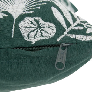 Coussin brodé The palm resort 45x45cm vert