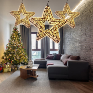 estrella luminosa con 500 luces led y marco de metal 38x8x38cm