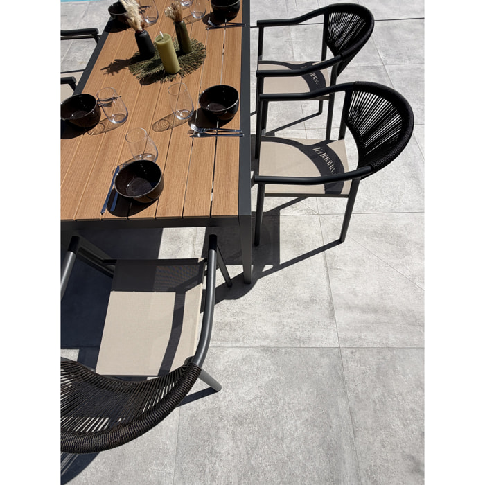 TONGA - Ensemble repas de jardin 6 places en alu
