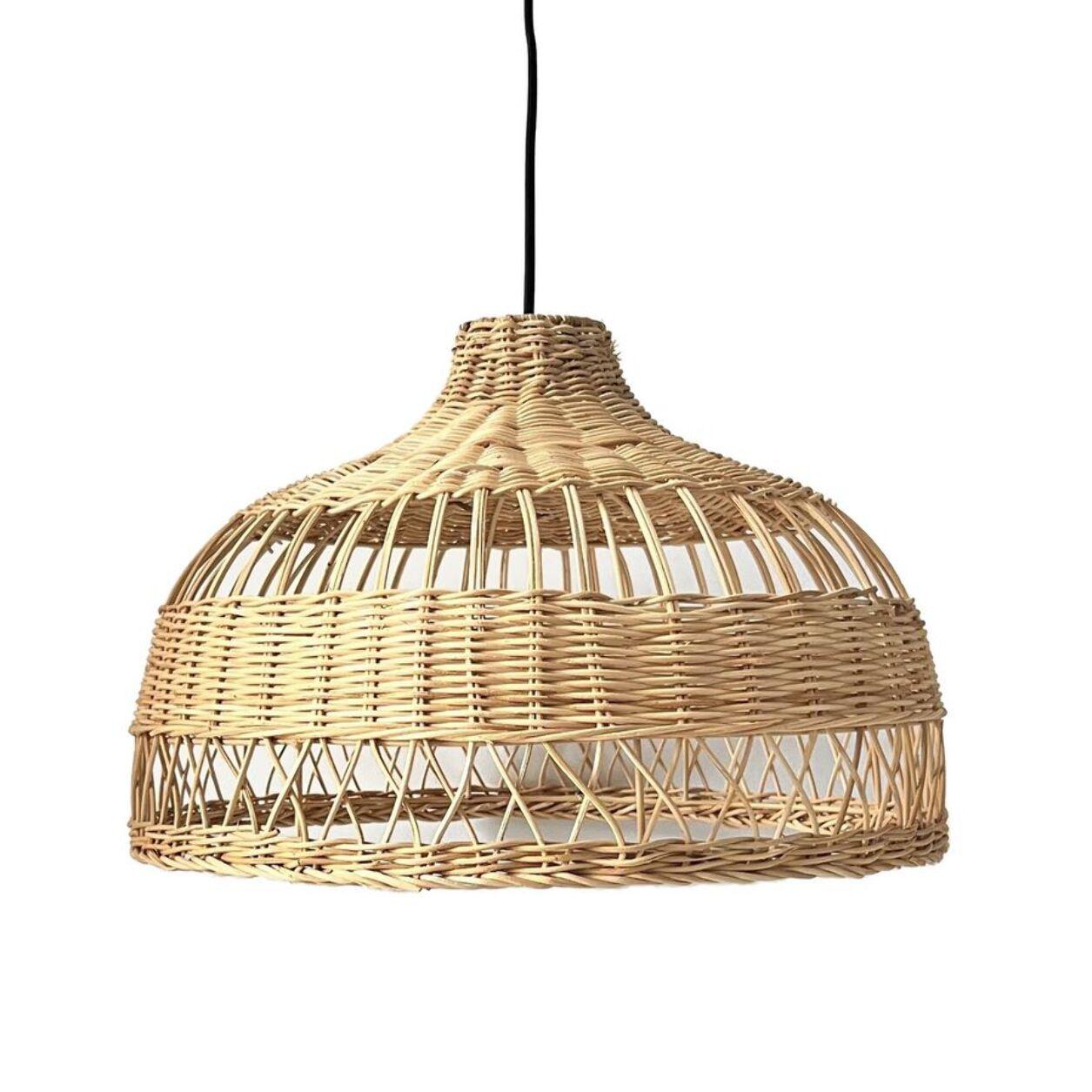 Paralume in rattan a cupola naturale diametro 45