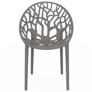 Chaises de jardin empilables Mira grises - lot de 4
