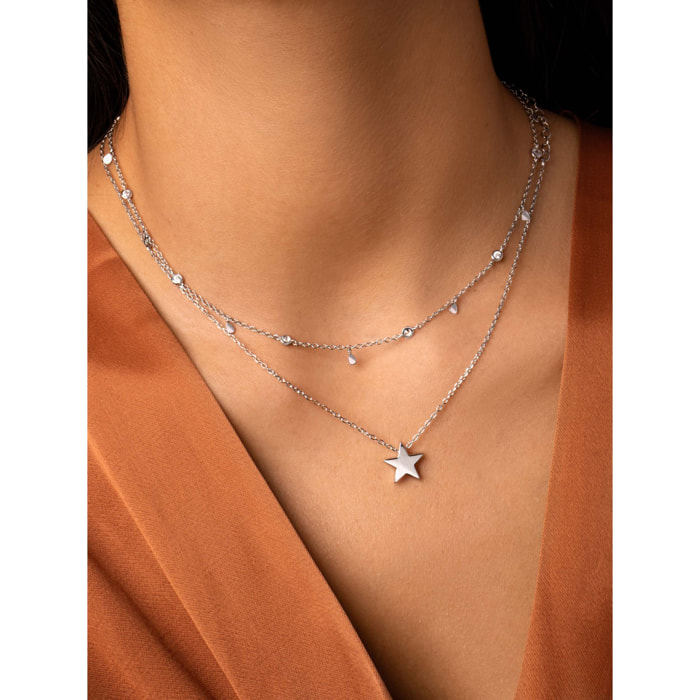 Collana Mini Spark Drop in Argento