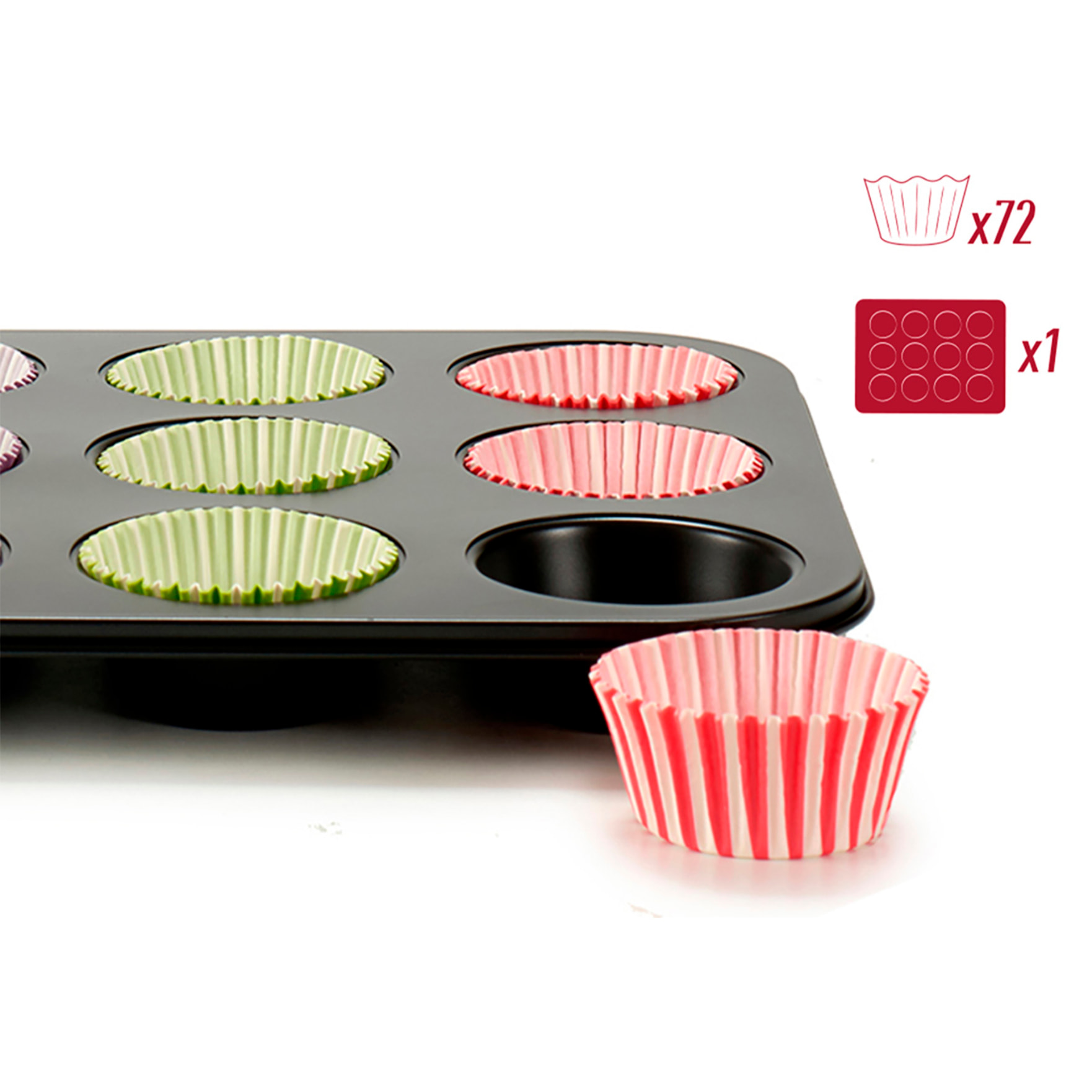 VASSOIO 72 STAMPI IN CARTA PER MUFFIN
