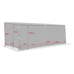 Rideaux pour pergola biocliamtique "Avila" Ardoise 6 x 3,5m en polyester