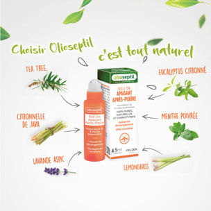OLIOSEPTIL - Roll'On Apaisant Après-Piqûre - Huiles essentielles pures & naturelles - Aide à apaiser les démangeaisons - Roll'on 5ml - Lot de 3