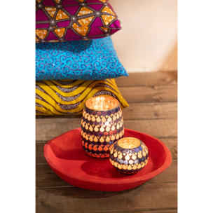J-Line photophore Mosaic Goutte Verre Orange/Bleu - small