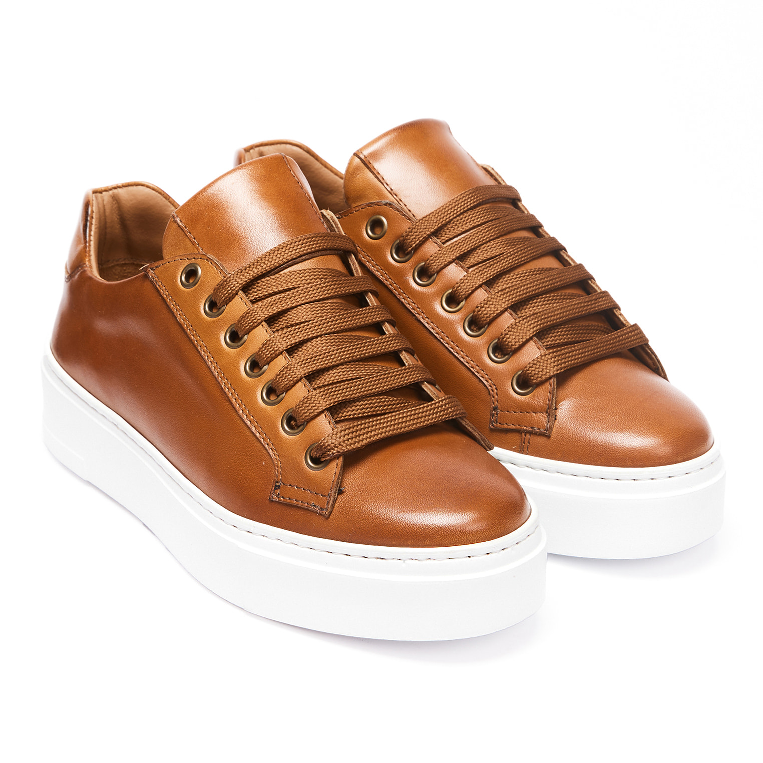 Classic Lace-up Sneaker British Passport Marrone