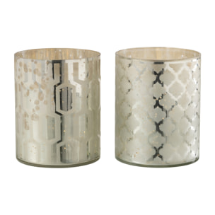 J-Line photophore - verre - argent - small - 2 pcs