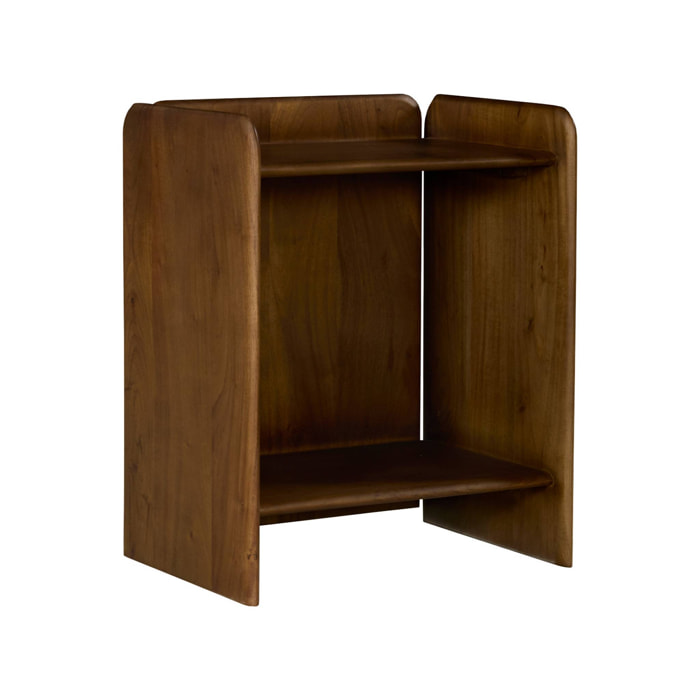 Table de chevet exotique bois d'acacia 2 niveaux TARA