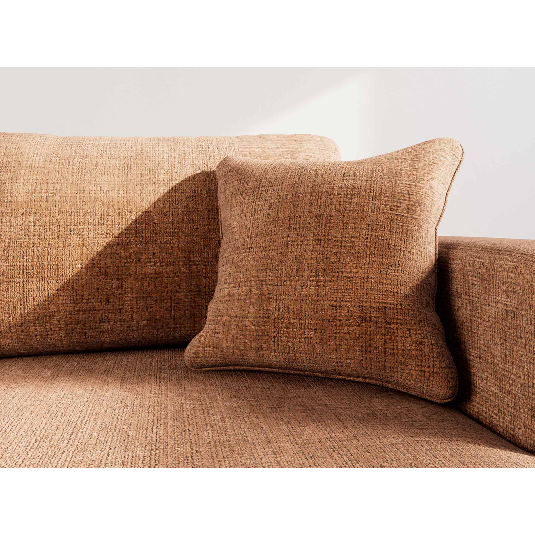 Miro - Canapé d'angle droit 4 places convertible avec coffre en velours texturé - Rouille