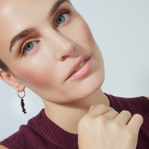 Pendientes de Onix acabados en oro amarillo de 18K- Miald