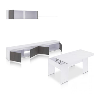 Pack salón con mesa de centro Arlet Plus V2 Blanco Artik (Blanco Mate) - Óxido