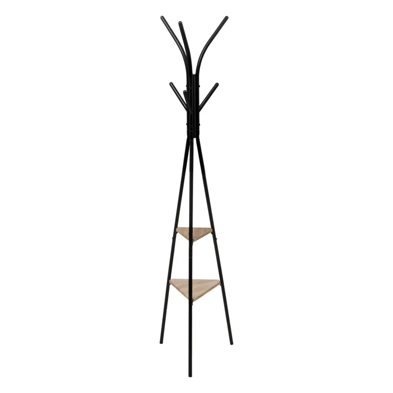 Porte manteau 6 crochets metal/bois noir "Aliaj"