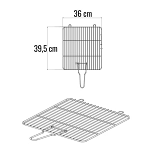 Grille simple en acier chromé – 39,5 x 36 cm