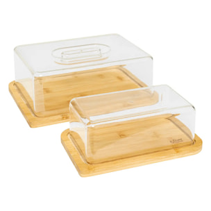 Boîte à fromage et beurrier bambou