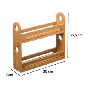Étagère à épices 2 niveaux Bambou