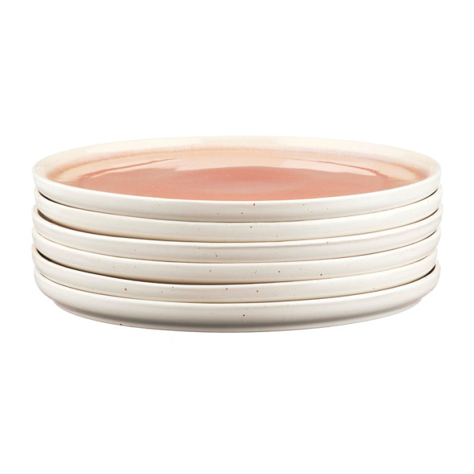 Assiette OXYGEN Ø21,5cm - 6 pièces - Rose poudre