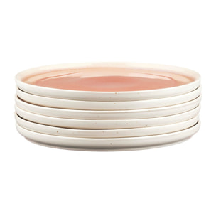 Assiette OXYGEN Ø21,5cm - 6 pièces - Rose poudre