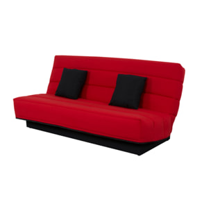 Canapé convertible Melissa, matelas Simmons, 120 x 190 cm, 2 coussins offerts, rouge
