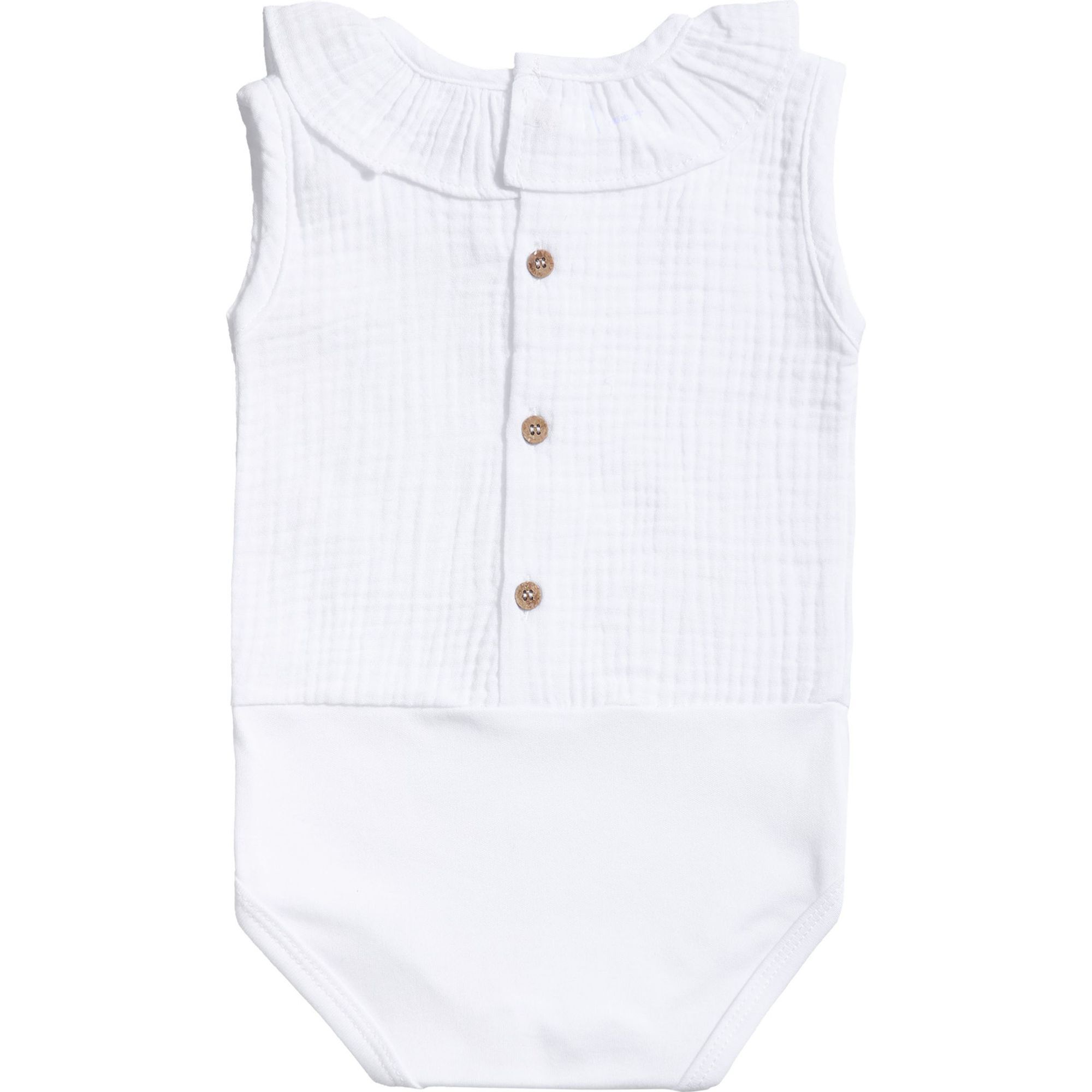 Body bebé sin mangas cuello bambula