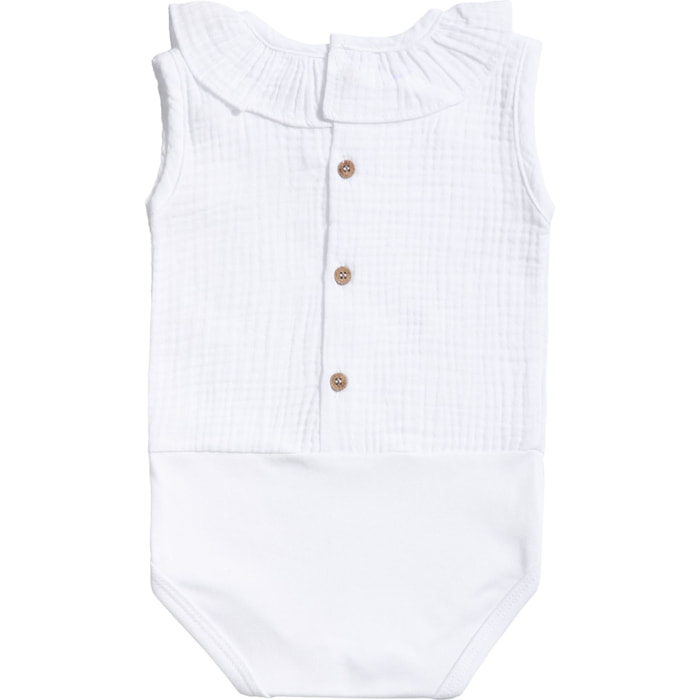 Body bebé sin mangas cuello bambula