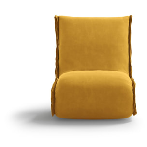 Fauteuil "Adeline" en velours jaune