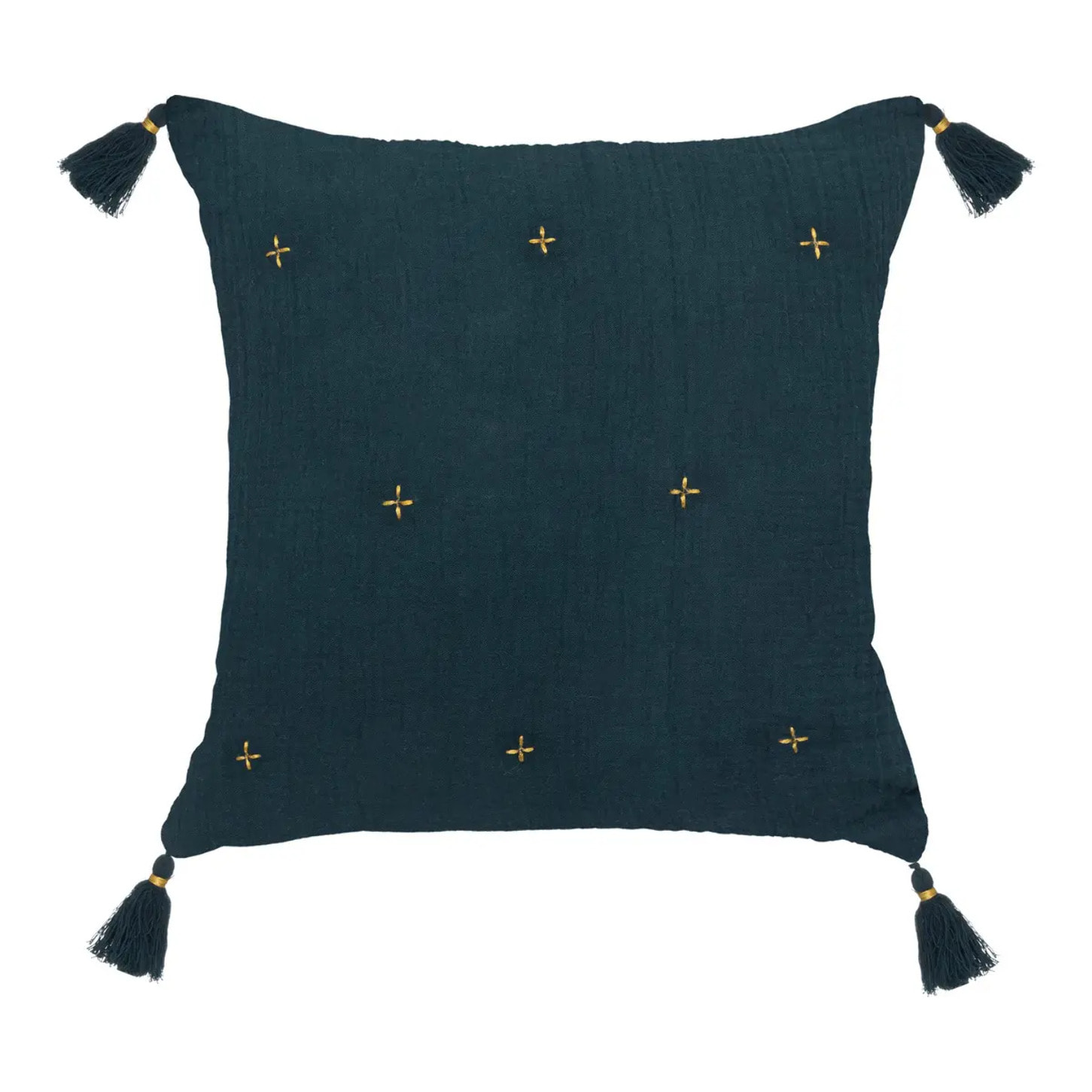 Coussin "Jamana" 40x40cm bleu pétrole