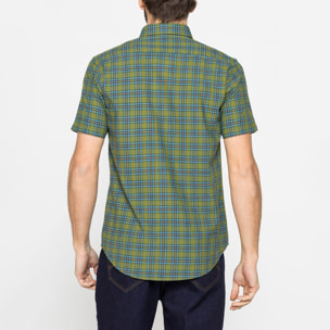 CAMICIA A MANICA CORTA IN COTONE FIAMMATO FANTASIA