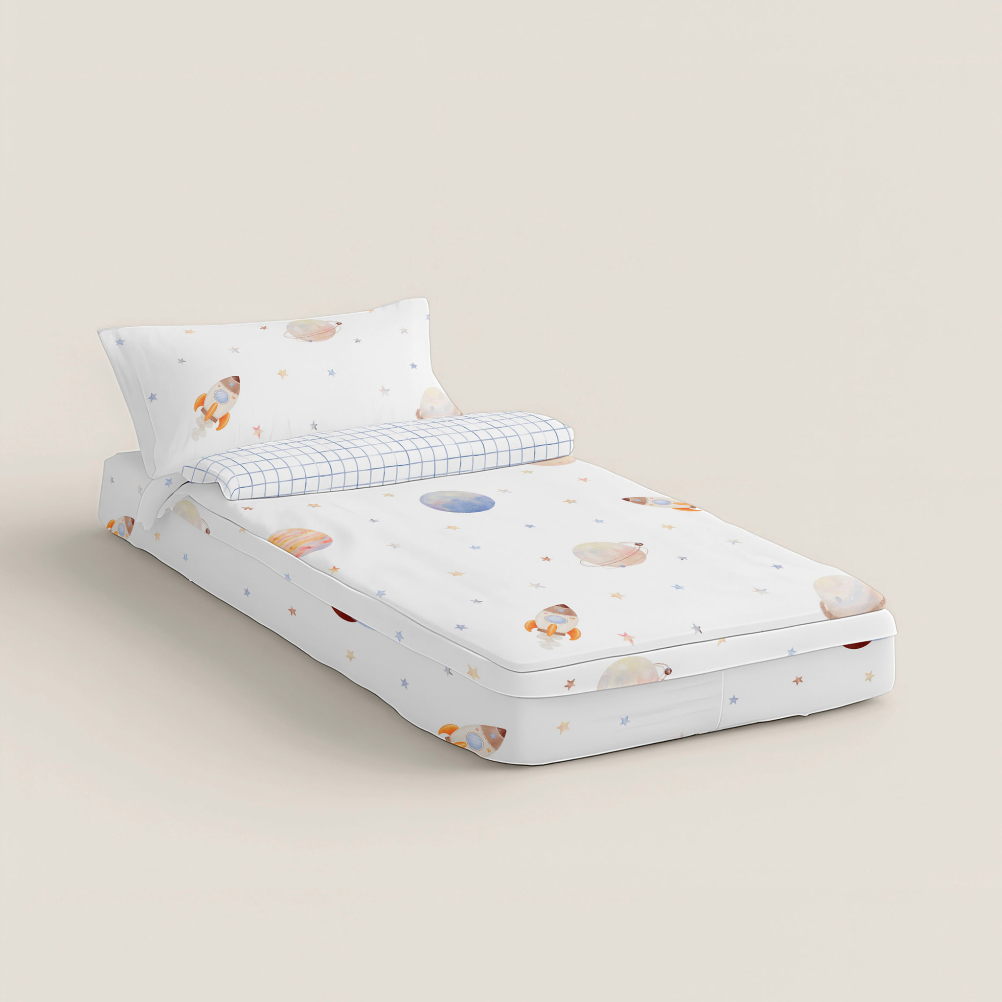 Cool Kids - Saco Nórdico Estampado - Infantil - Con cremallera - Incluye 1 Funda de Almohada - 100% Algodón - Astro