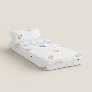 Cool Kids - Saco Nórdico Estampado - Infantil - Con cremallera - Incluye 1 Funda de Almohada - 100% Algodón - Astro