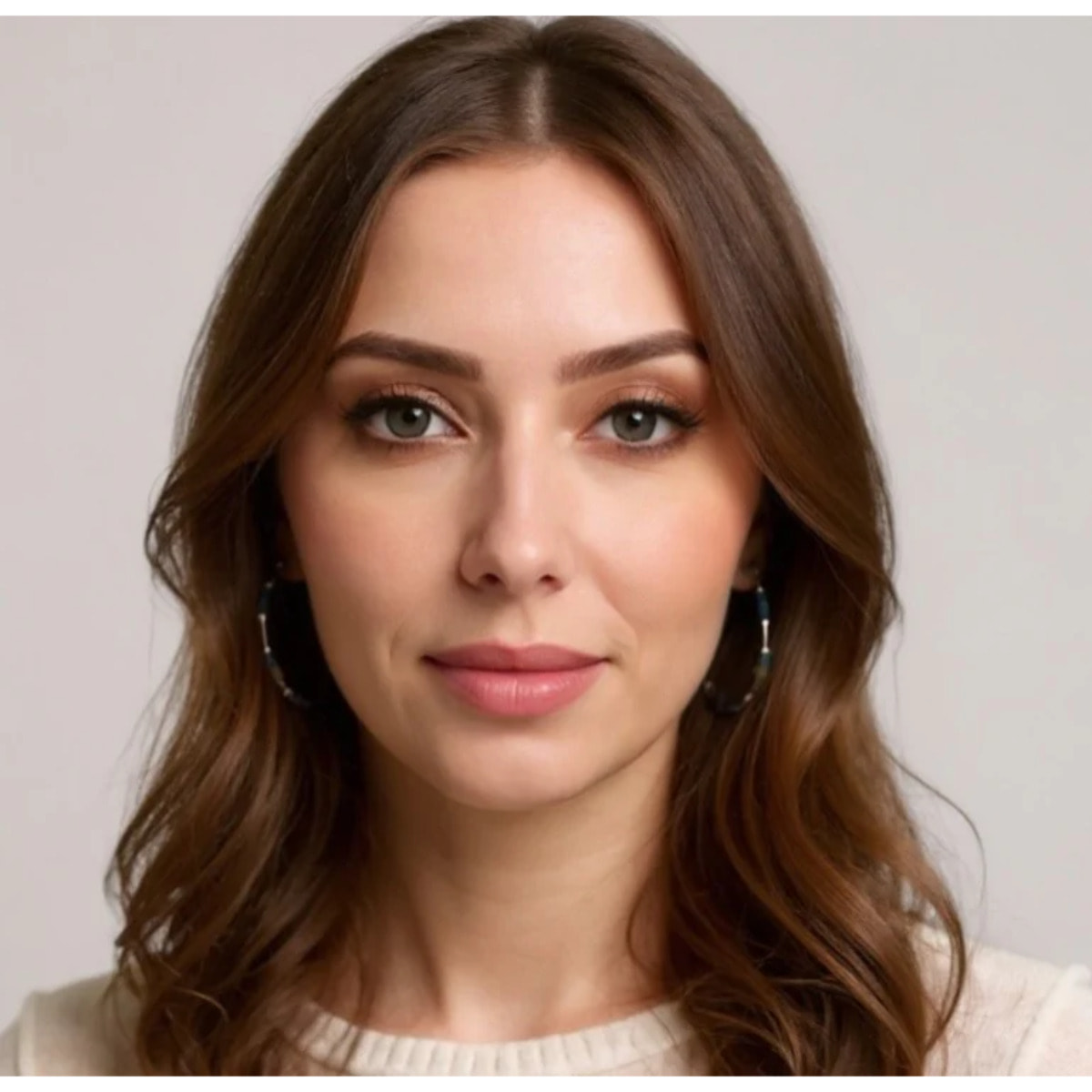 Pendiente tipo aro en plata 925 tonos verdes cristal _ Plata Úncia