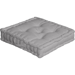 Coussin de sol uni en pur coton - Gris clair