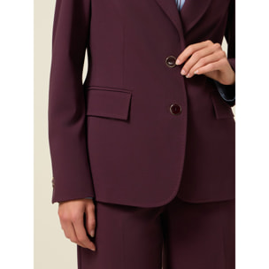 Oltre - Blazer de franela mezcla de viscosa - Burgundy