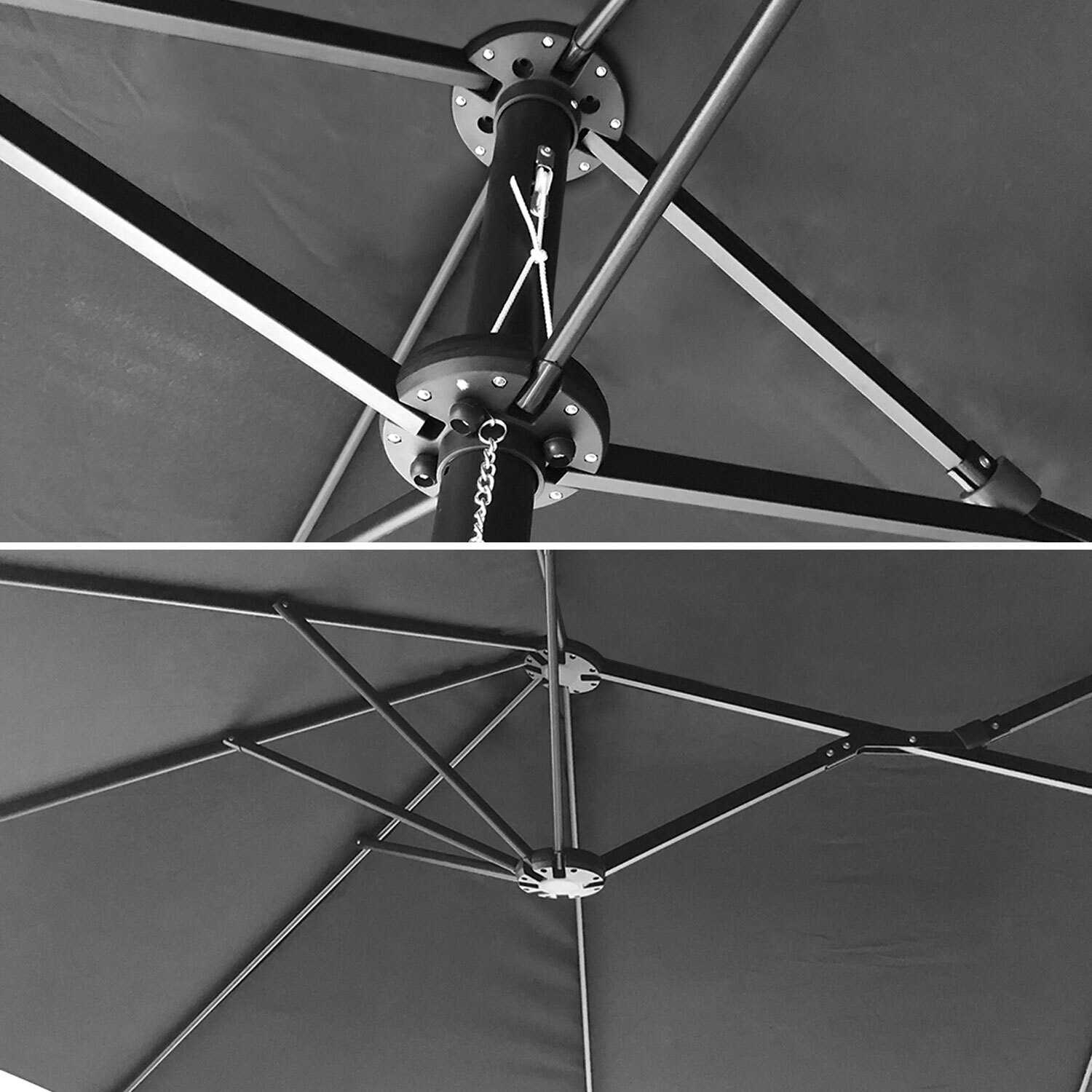 Parasol double LINAI - Gris