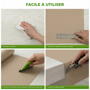 Rouleau adhésif décoratif Vinyle au Mètre - Taupe - Sticker Lavable Imperméable Mur Cuisine Meubles