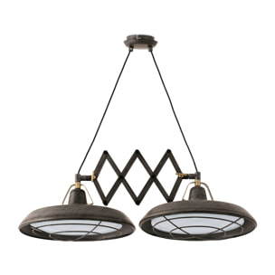 Lampe suspendue extensible à LED brun antique PLEC