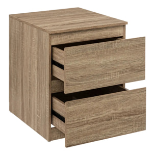 Commode 2 tiroirs Effet bois naturel Dolo
