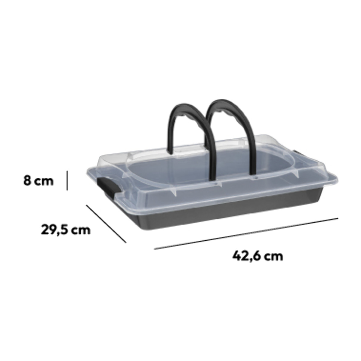Plat rect avec couvercle 42x30cm TakEat